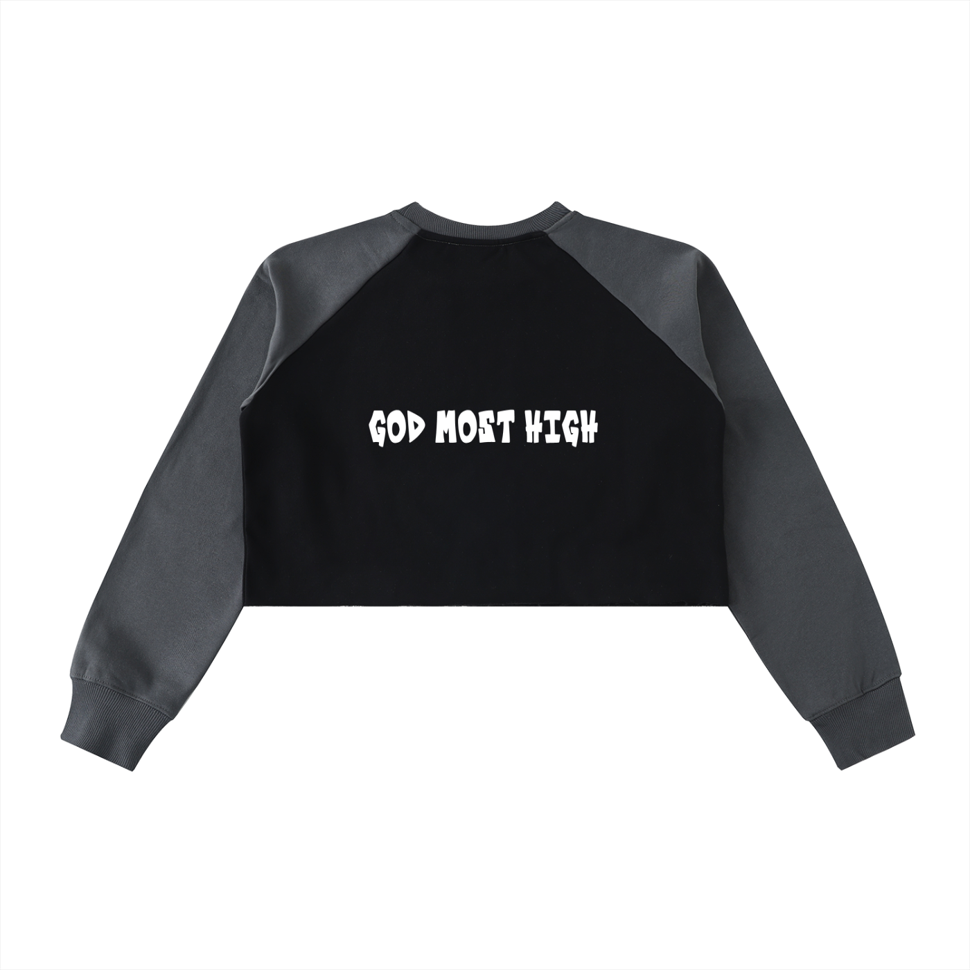 YESHUA Women'S  Raw-Hem Color-Block Raglan Crop Sweatshirt