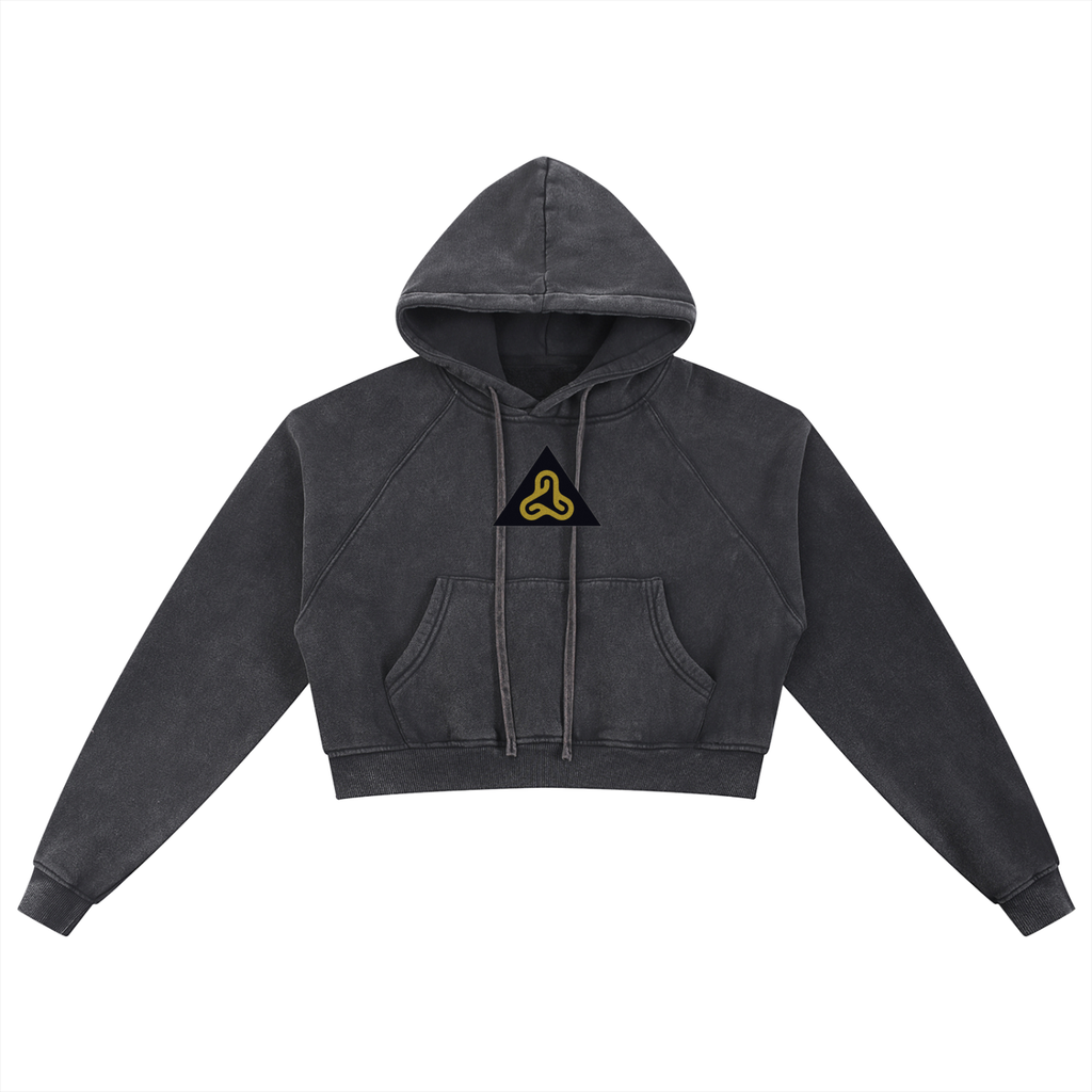 YESHUA Women'S  Snow Washed Cropped Hoodie