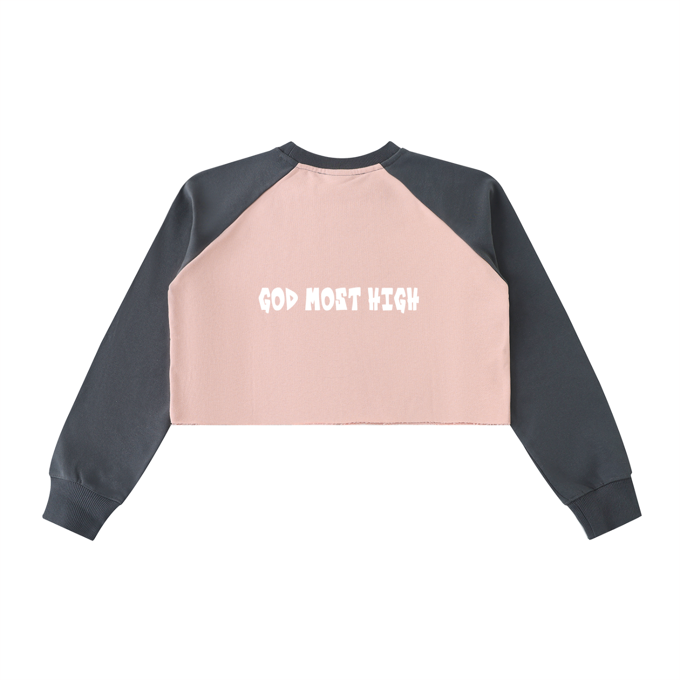 YESHUA Women'S  Raw-Hem Color-Block Raglan Crop Sweatshirt