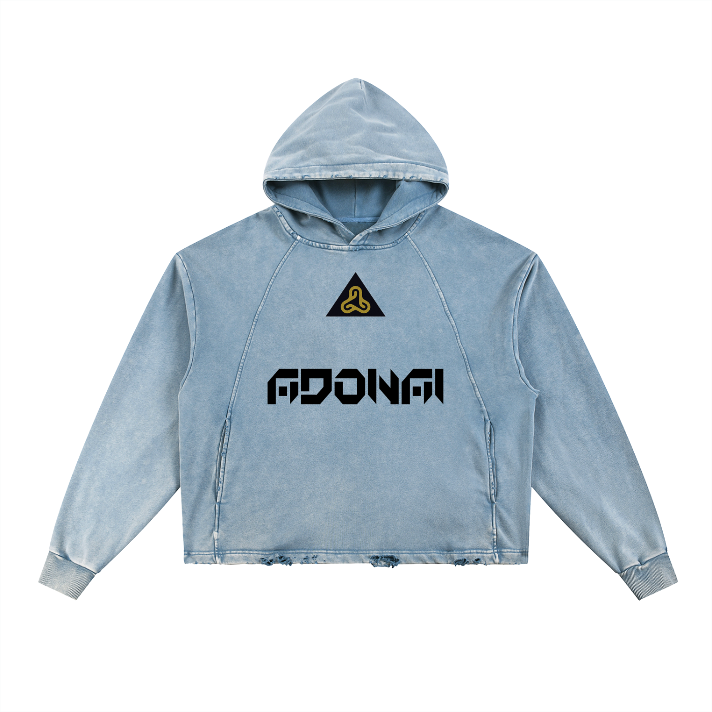 YESHUA Unisex  Vintage Washed Frayed-Hem Hoodie