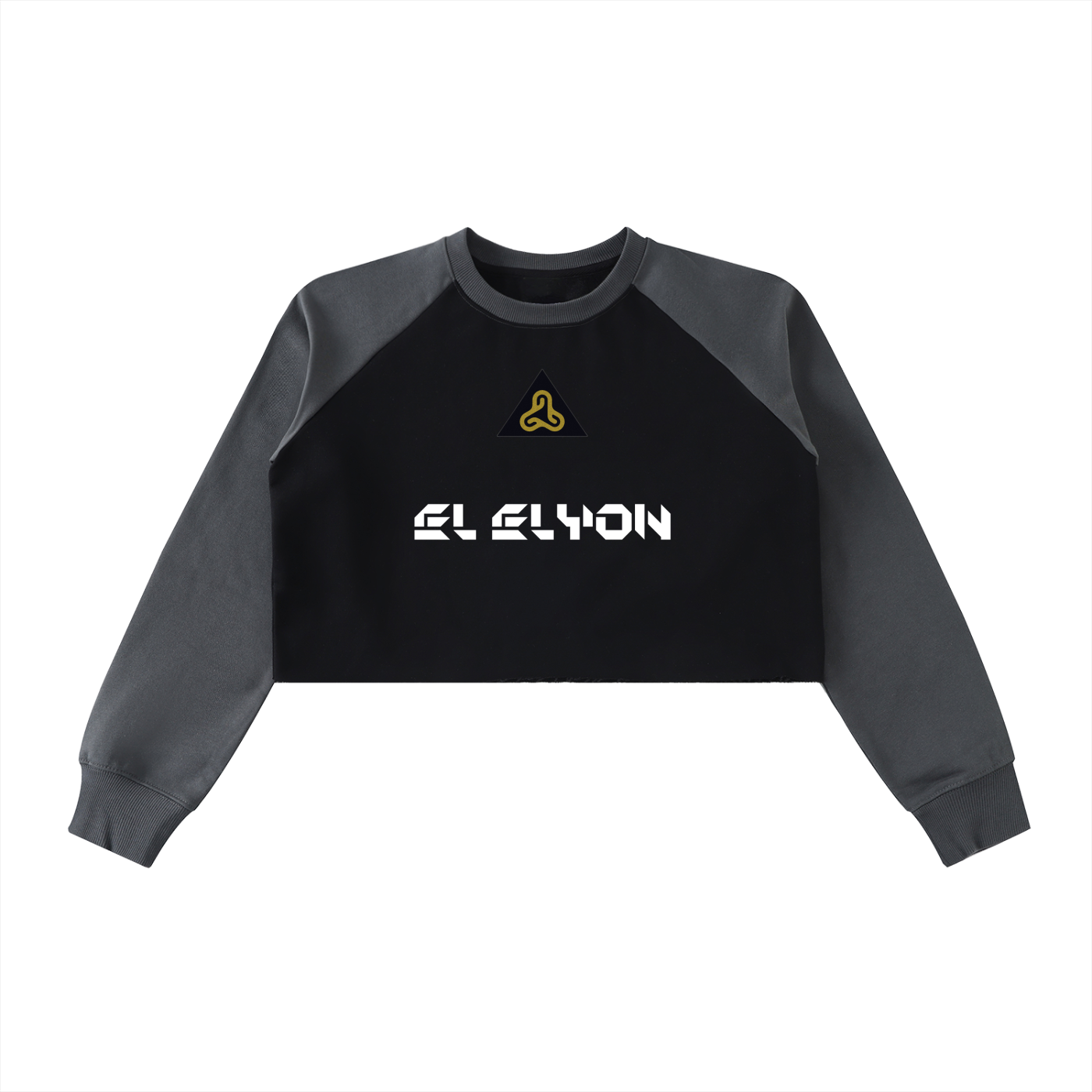 YESHUA Women'S  Raw-Hem Color-Block Raglan Crop Sweatshirt