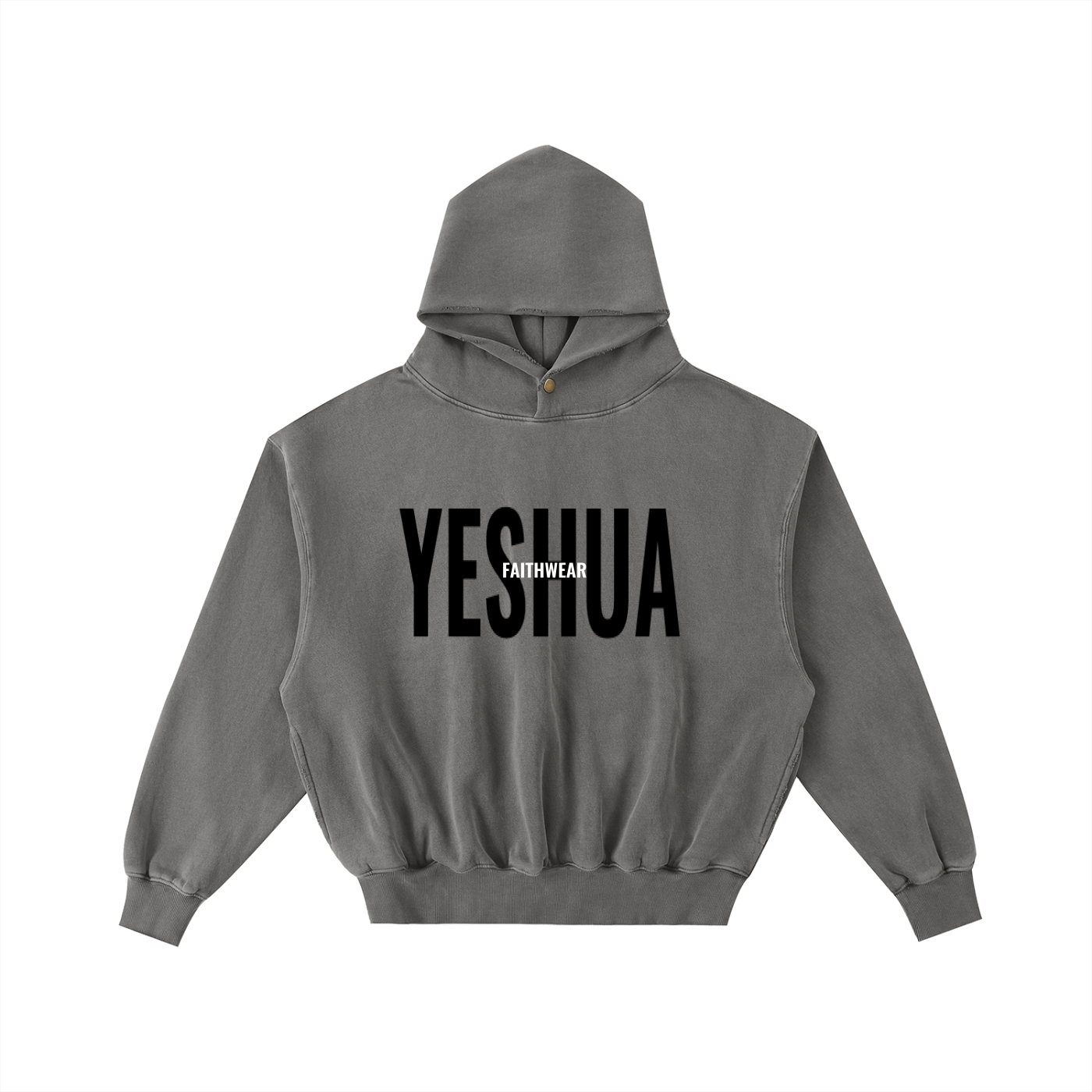 YESHUA Unisex  Frayed Enzyme Washed Fleece Hoodie