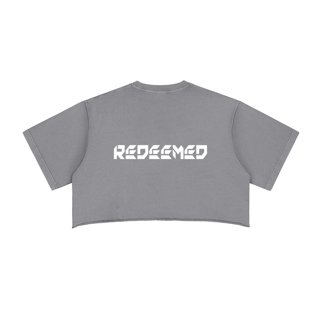 YESHUA Women'S  Snow Washed Raw Edge Crop Top