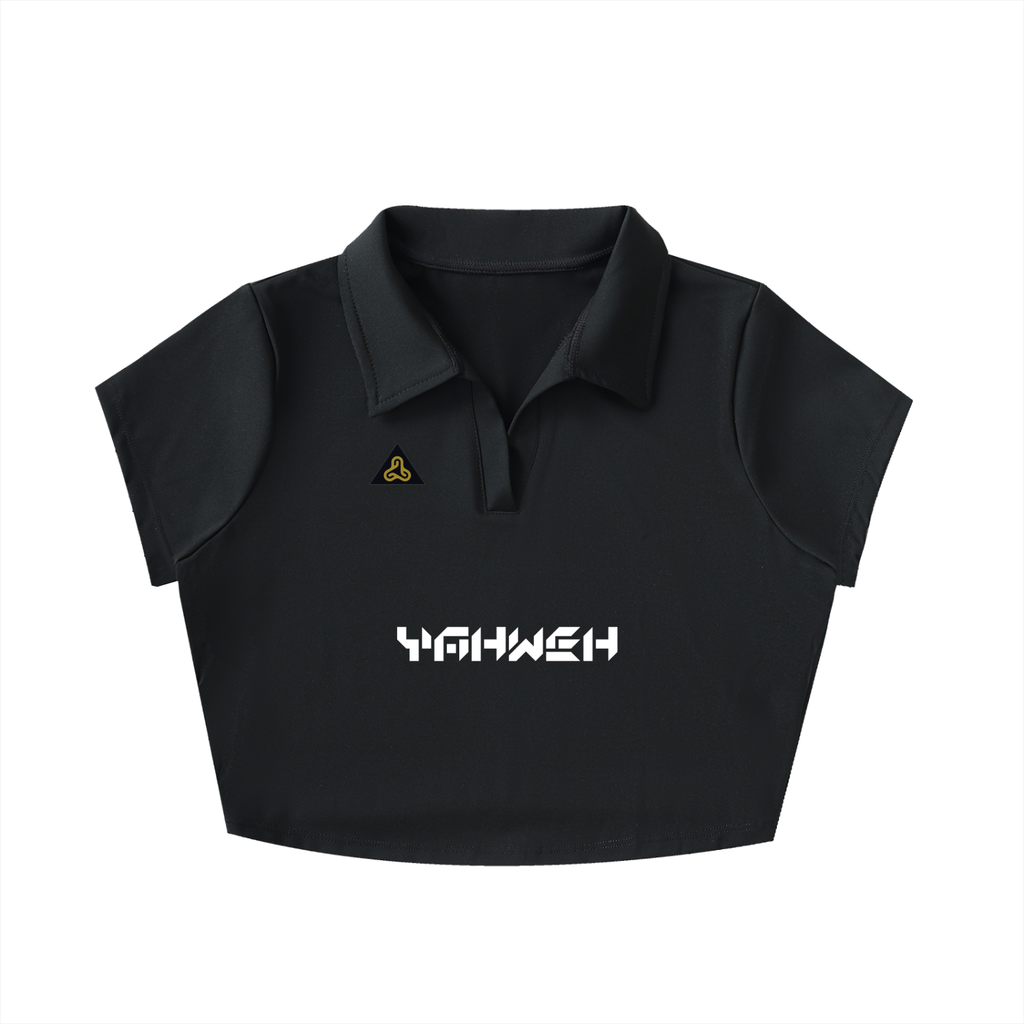 YESHUA Women'S  V-Neck Lapel Crop Top