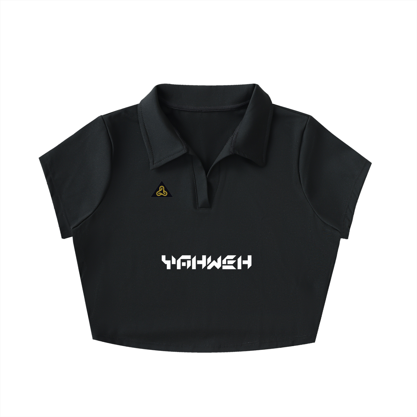 YESHUA Women'S  V-Neck Lapel Crop Top