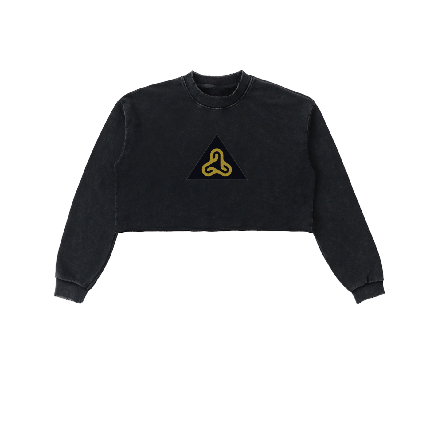 YESHUA Women'S  Snow Washed Raw Edge Cropped Sweatshirt