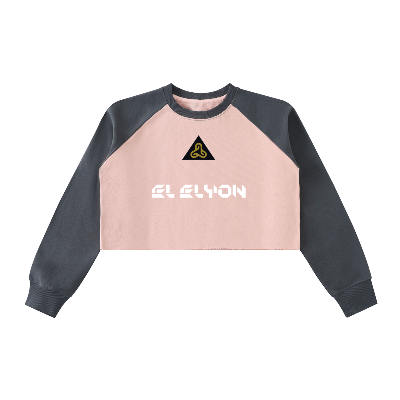 YESHUA Women'S  Raw-Hem Color-Block Raglan Crop Sweatshirt
