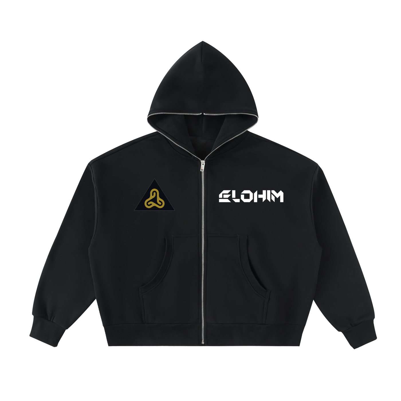 YESHUA Men'S  Fleeced Full-Zip Boxy Hoodie