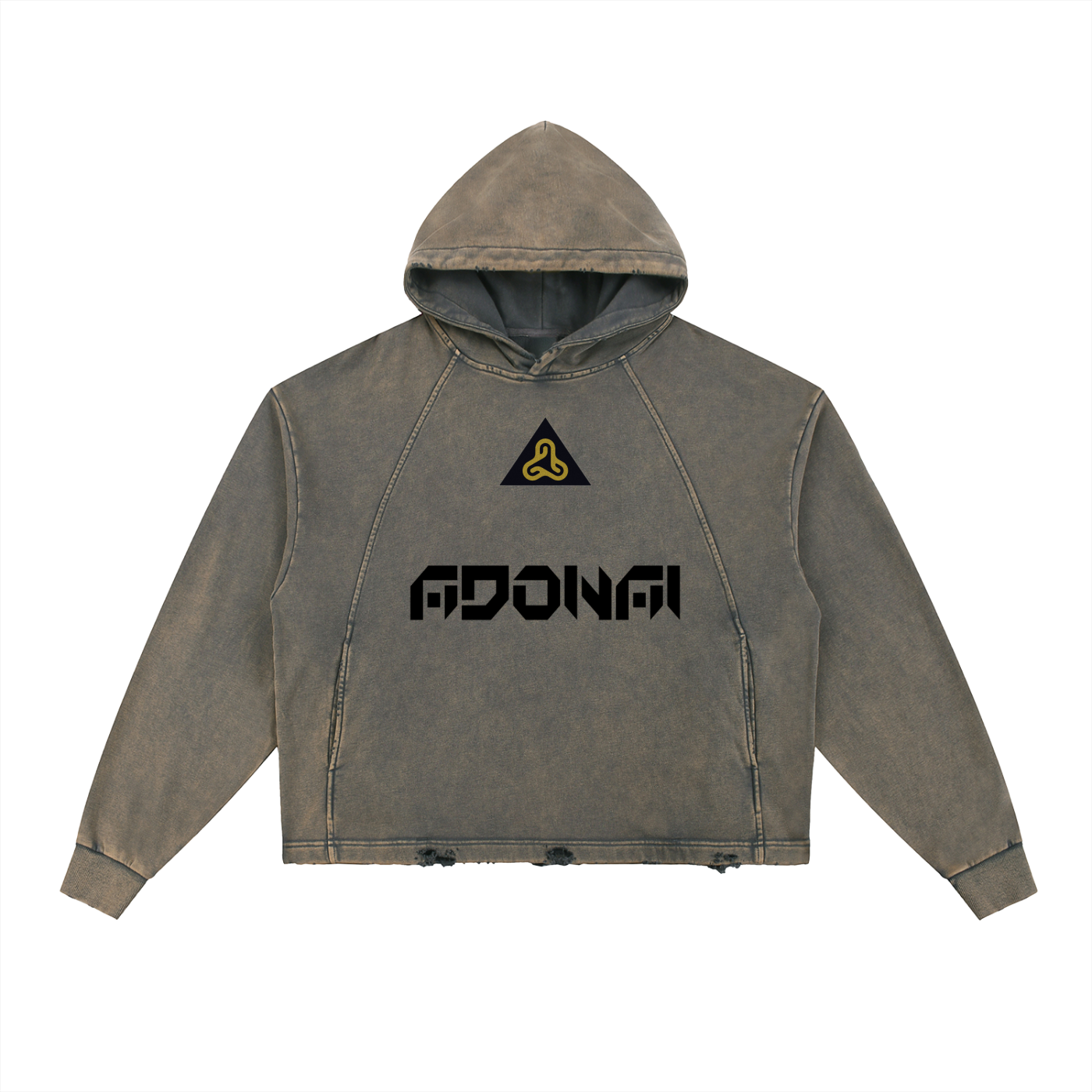 YESHUA Unisex  Vintage Washed Frayed-Hem Hoodie
