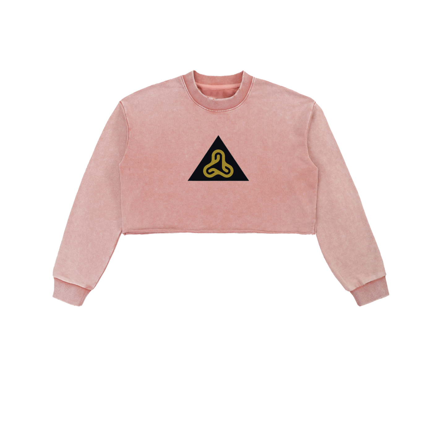 YESHUA Women'S  Snow Washed Raw Edge Cropped Sweatshirt