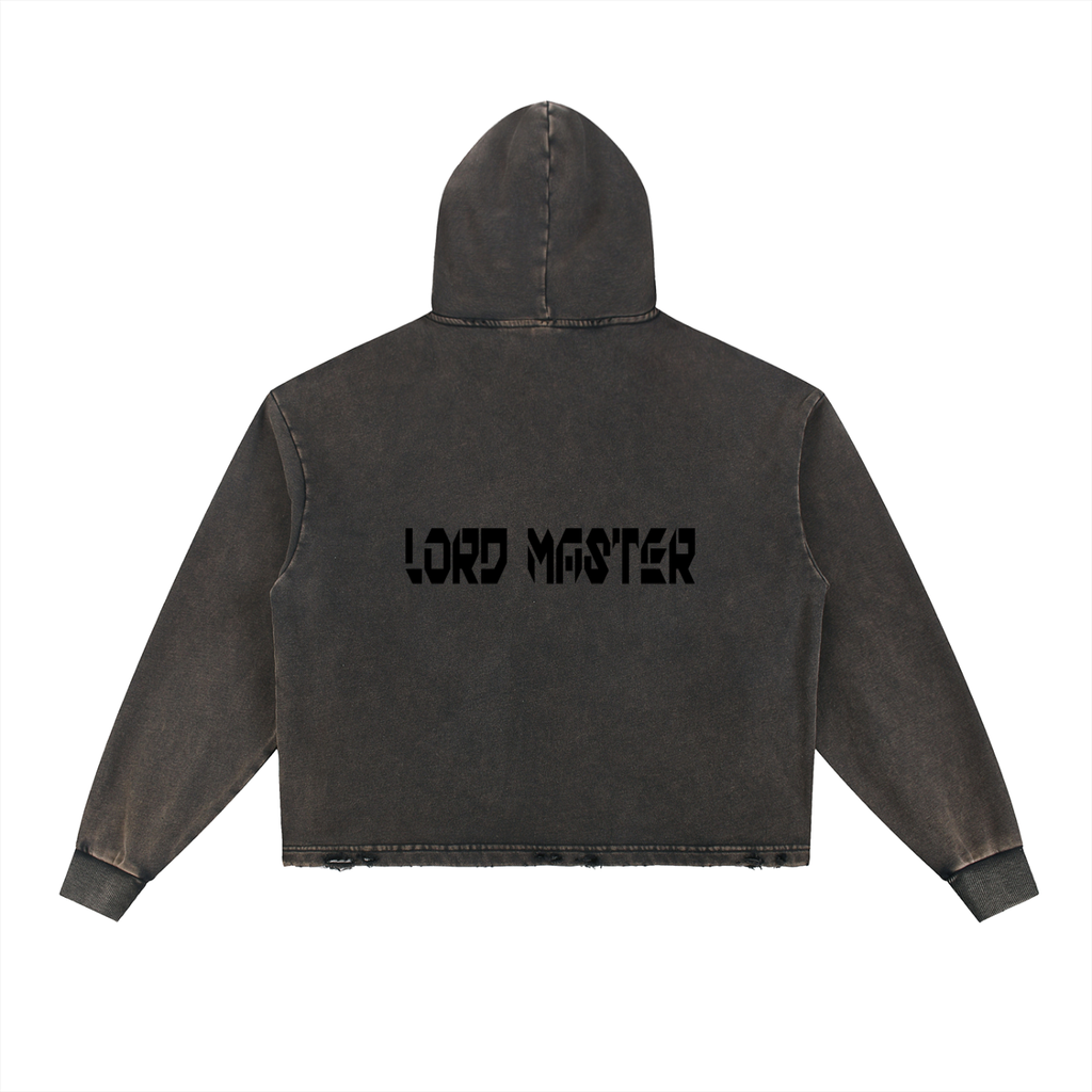 YESHUA Unisex  Vintage Washed Frayed-Hem Hoodie